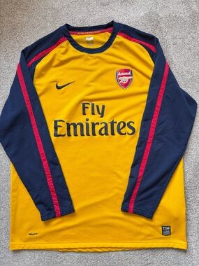 Rare Vintage Nike 2008/2009 Away Arsenal Gunners Long Sleeve Football Jersey XL